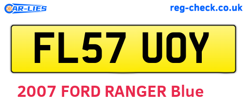 FL57UOY are the vehicle registration plates.