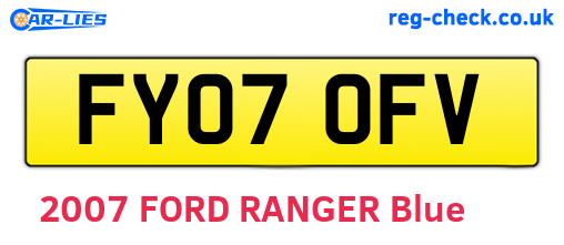 FY07OFV are the vehicle registration plates.