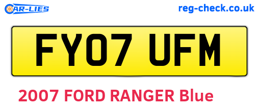 FY07UFM are the vehicle registration plates.