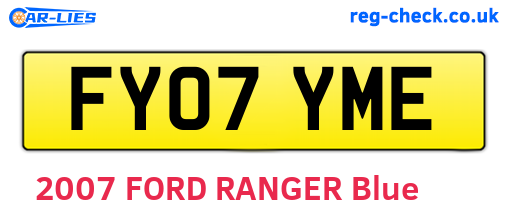 FY07YME are the vehicle registration plates.