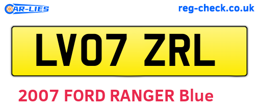 LV07ZRL are the vehicle registration plates.