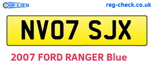NV07SJX are the vehicle registration plates.