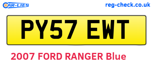 PY57EWT are the vehicle registration plates.