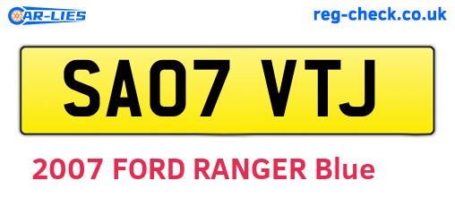 SA07VTJ are the vehicle registration plates.