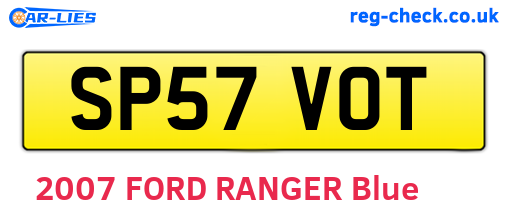 SP57VOT are the vehicle registration plates.