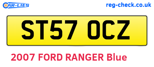 ST57OCZ are the vehicle registration plates.