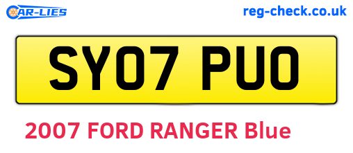 SY07PUO are the vehicle registration plates.