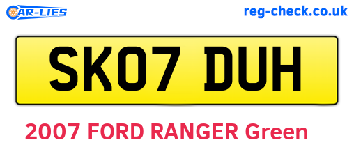 SK07DUH are the vehicle registration plates.