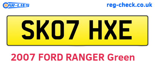 SK07HXE are the vehicle registration plates.