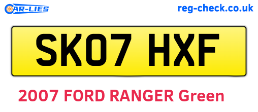 SK07HXF are the vehicle registration plates.