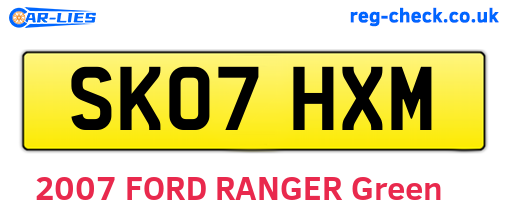 SK07HXM are the vehicle registration plates.