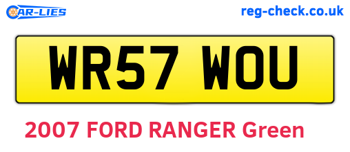 WR57WOU are the vehicle registration plates.