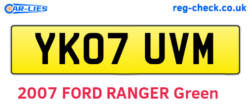 YK07UVM are the vehicle registration plates.