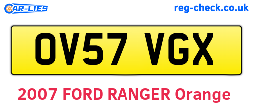 OV57VGX are the vehicle registration plates.