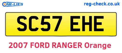 SC57EHE are the vehicle registration plates.