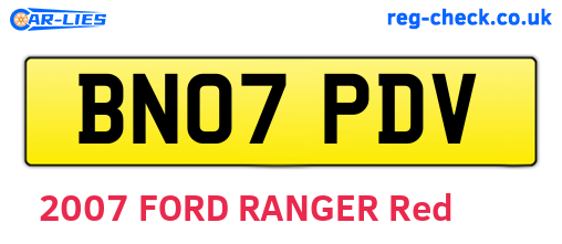 BN07PDV are the vehicle registration plates.