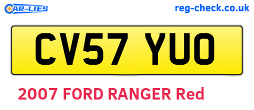 CV57YUO are the vehicle registration plates.