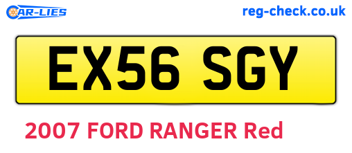 EX56SGY are the vehicle registration plates.