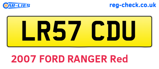 LR57CDU are the vehicle registration plates.