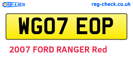 WG07EOP are the vehicle registration plates.