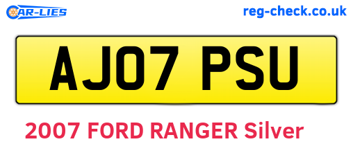 AJ07PSU are the vehicle registration plates.