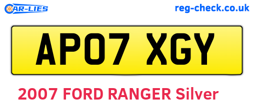 AP07XGY are the vehicle registration plates.