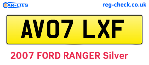AV07LXF are the vehicle registration plates.