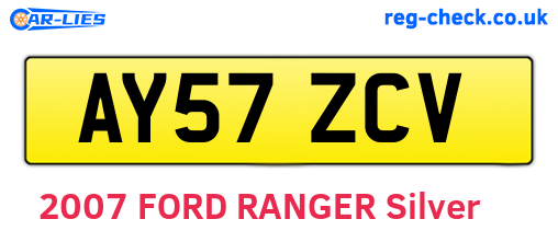 AY57ZCV are the vehicle registration plates.