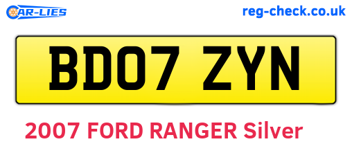 BD07ZYN are the vehicle registration plates.
