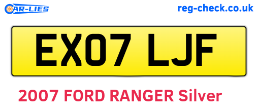 EX07LJF are the vehicle registration plates.