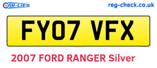 FY07VFX are the vehicle registration plates.