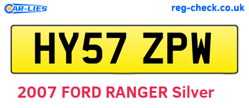 HY57ZPW are the vehicle registration plates.