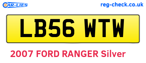 LB56WTW are the vehicle registration plates.