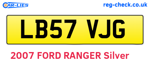 LB57VJG are the vehicle registration plates.