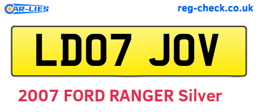 LD07JOV are the vehicle registration plates.