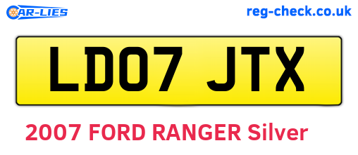 LD07JTX are the vehicle registration plates.