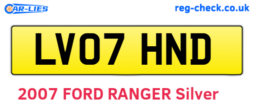 LV07HND are the vehicle registration plates.