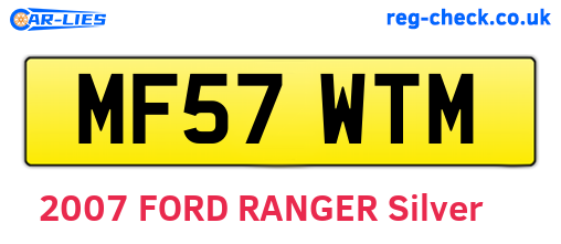 MF57WTM are the vehicle registration plates.