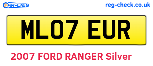ML07EUR are the vehicle registration plates.