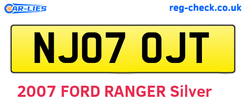 NJ07OJT are the vehicle registration plates.