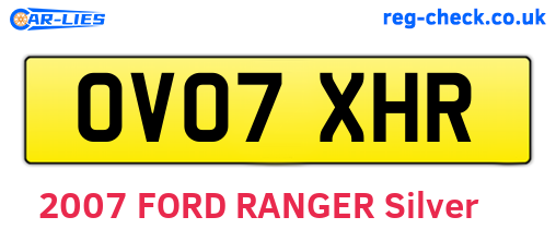 OV07XHR are the vehicle registration plates.