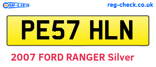 PE57HLN are the vehicle registration plates.