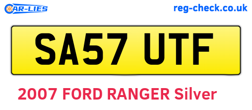 SA57UTF are the vehicle registration plates.