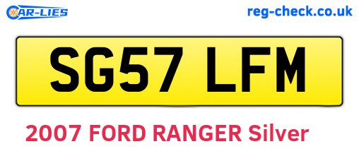 SG57LFM are the vehicle registration plates.