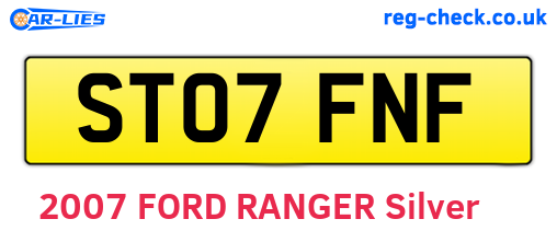 ST07FNF are the vehicle registration plates.