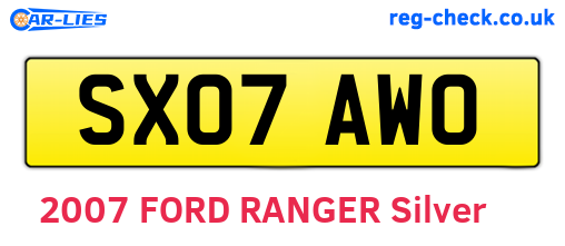 SX07AWO are the vehicle registration plates.
