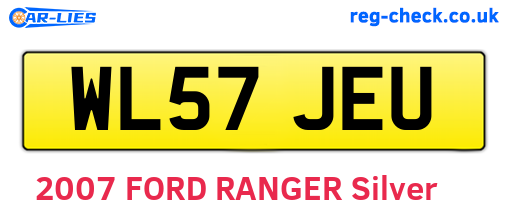 WL57JEU are the vehicle registration plates.