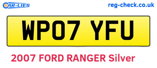 WP07YFU are the vehicle registration plates.
