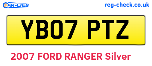 YB07PTZ are the vehicle registration plates.