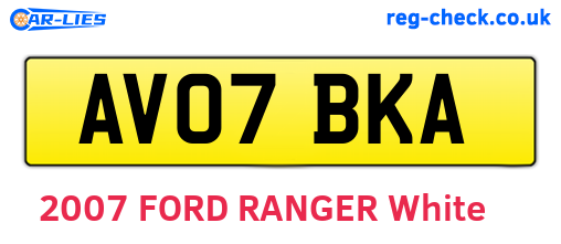 AV07BKA are the vehicle registration plates.